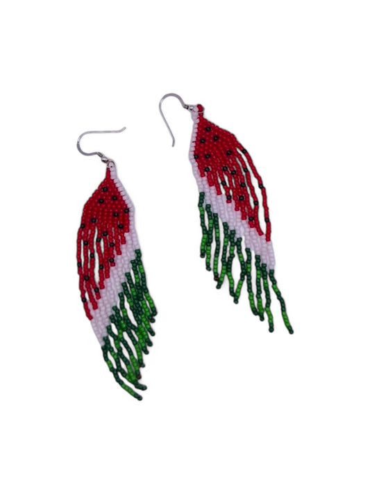 Cercei franjuri Watermelon cu model pepene