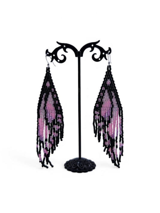 Cercei franjuri Purple Butterfly fluture mov