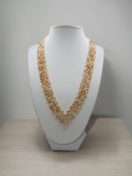 Colier handmade Nude Silver bej