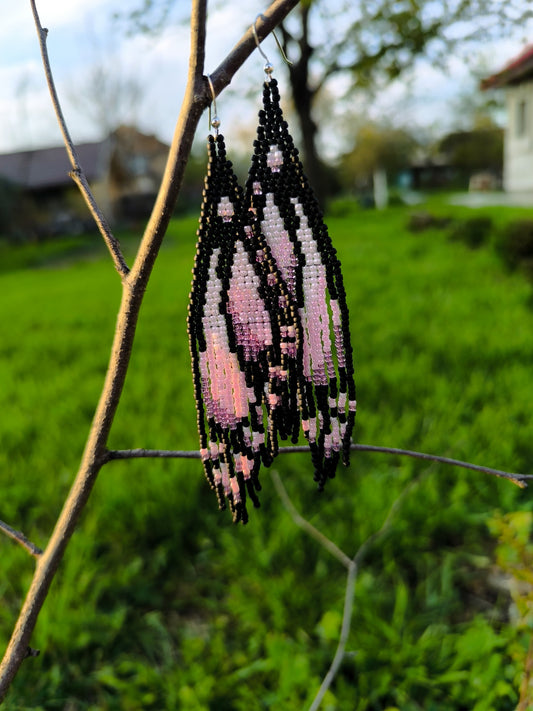 Cercei franjuri Purple Butterfly fluture mov