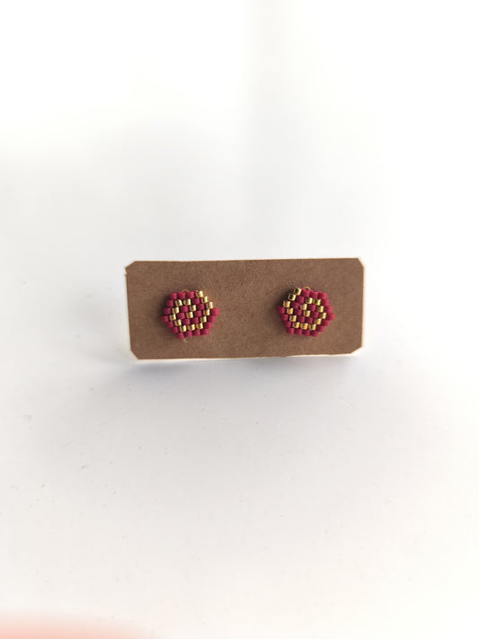 Cercei Spirala Red&Gold rosu si auriu