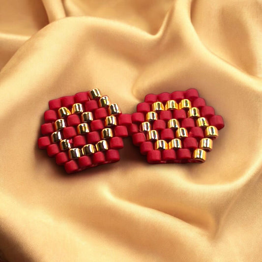 Cercei Spirala Red&Gold rosu si auriu