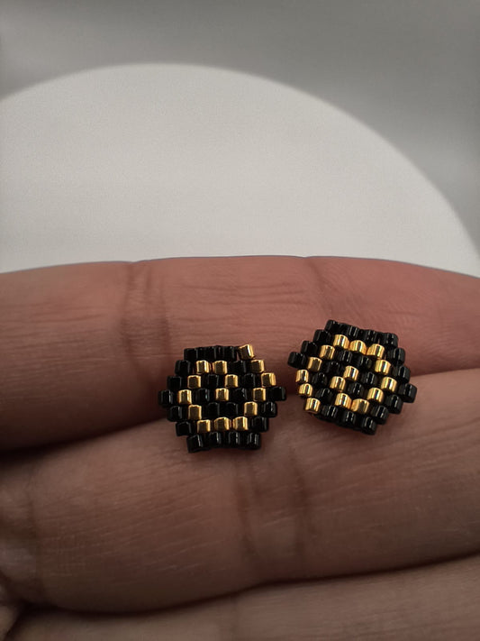 Cercei Spirala Black&Gold