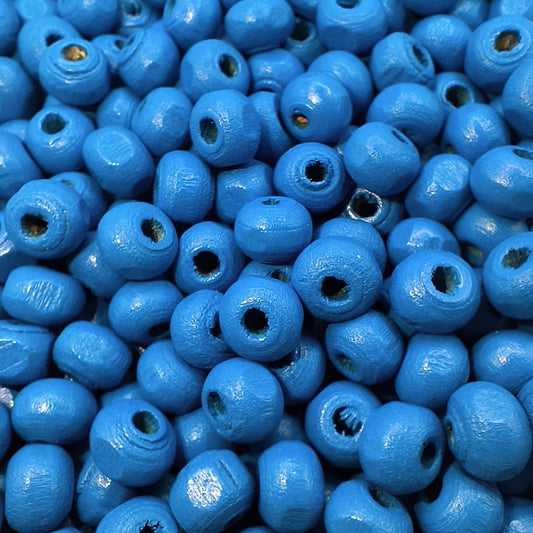 Margele din lemn 6mm albastru inchis