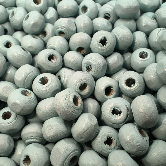 Margele din lemn 6mm albastru deschis