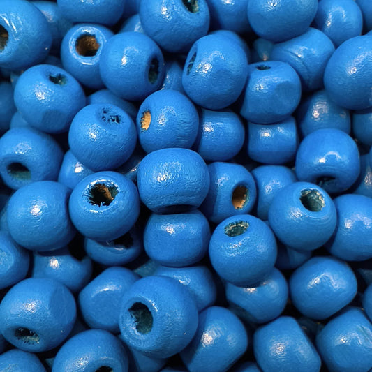Margele din lemn 8mm albastru inchis