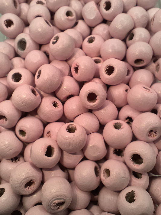 Margele din lemn 8mm roz deschis