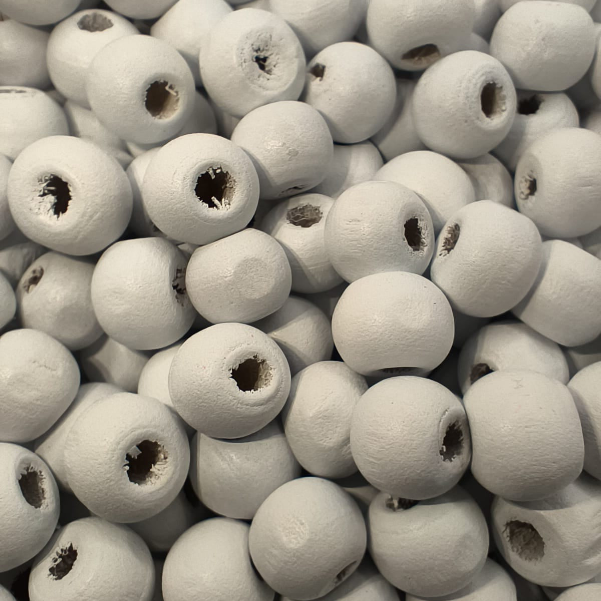 Margele din lemn 8mm alb