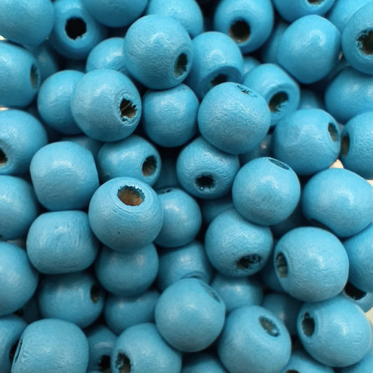 Margele din lemn 10mm albastru