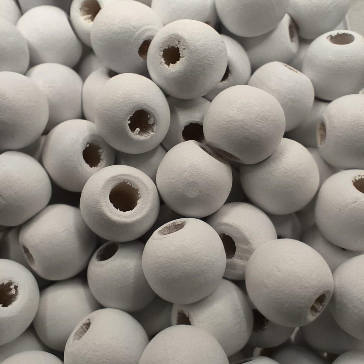 Margele din lemn 10mm alb