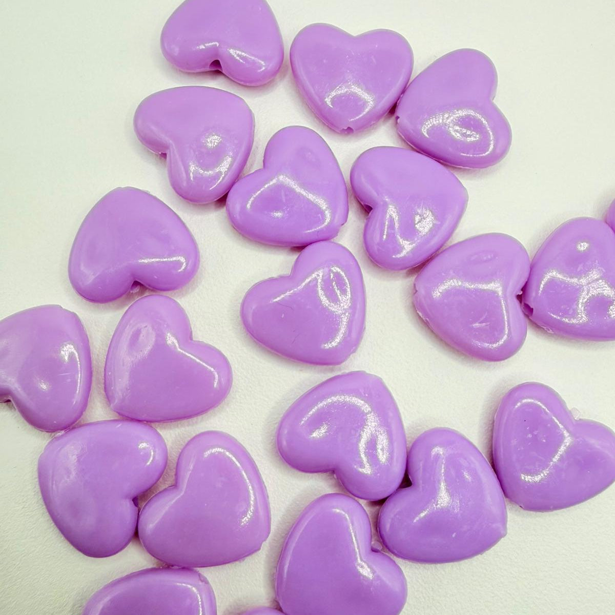 Margele acrilice inima 15mm mov