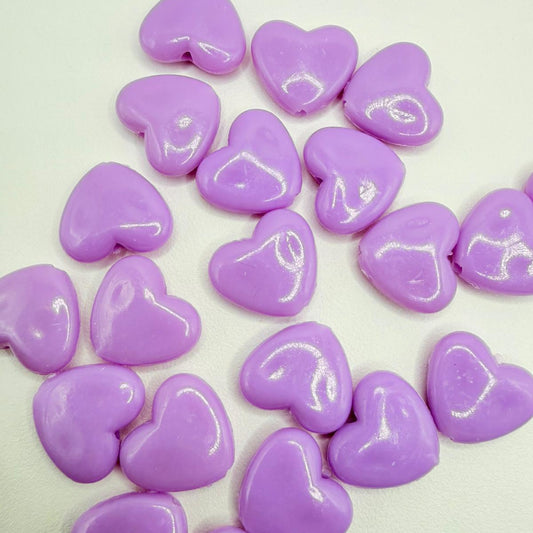 Margele acrilice inima 15mm mov