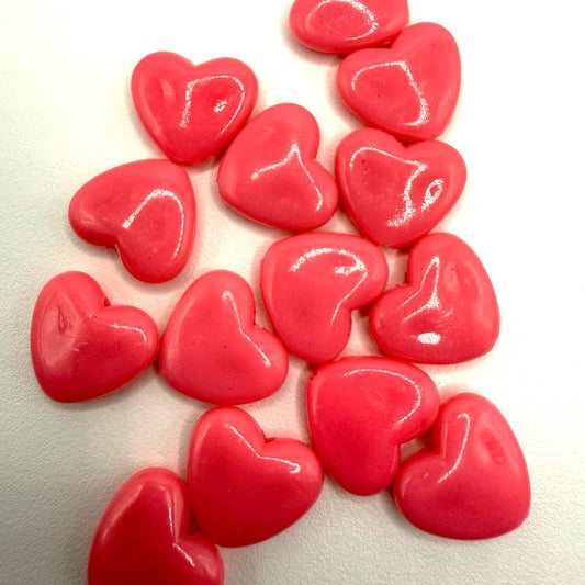 Margele acrilice inima 15mm roz inchis