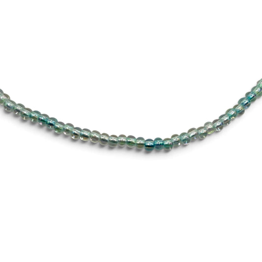 Bratara de picior reglabila cu margele de nisip gradient albastru - snur alb
