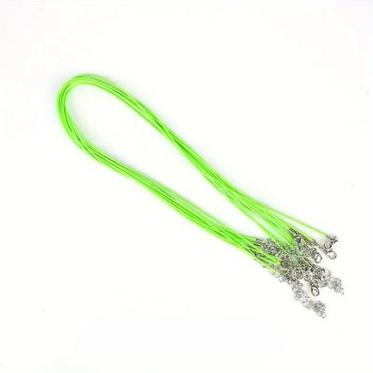 Baza colier snur cerat verde si terminatie argintie 45cm+5 cm prelungire