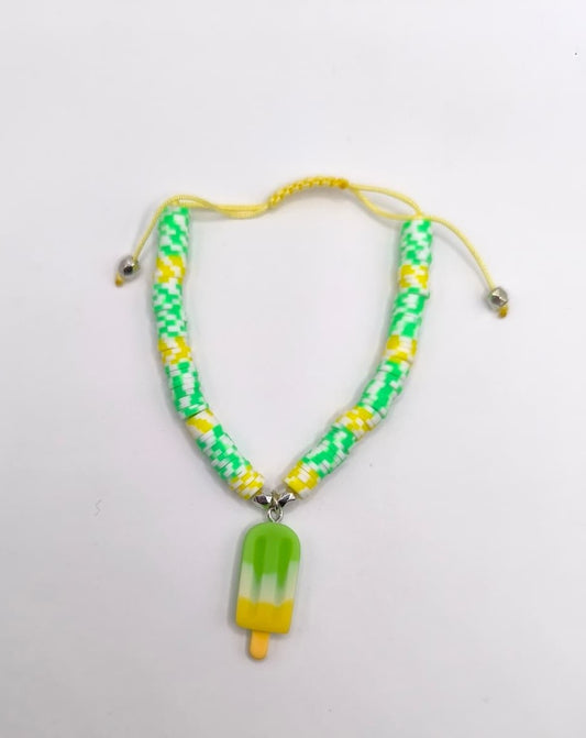 Bratara reglabila Minty Ice – verde, galben si alb