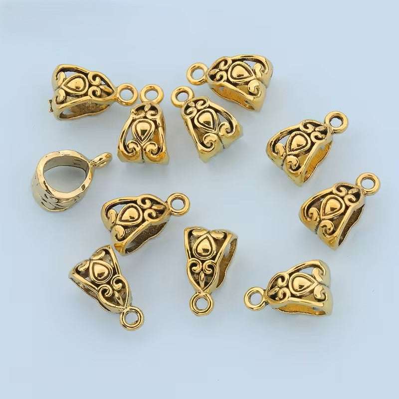 Distantier cu agatatoare pandantiv 13x8mm auriu