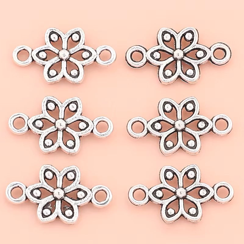 Link floare 10x17mm argintiu