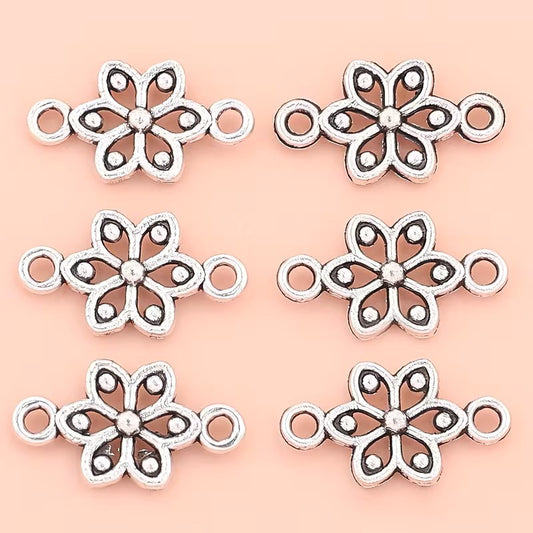 Link floare 10x17mm argintiu