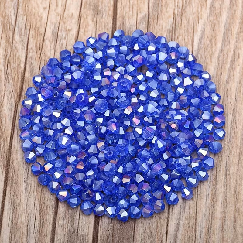 Margele sticla biconice 4mm albastru marin inchis AB