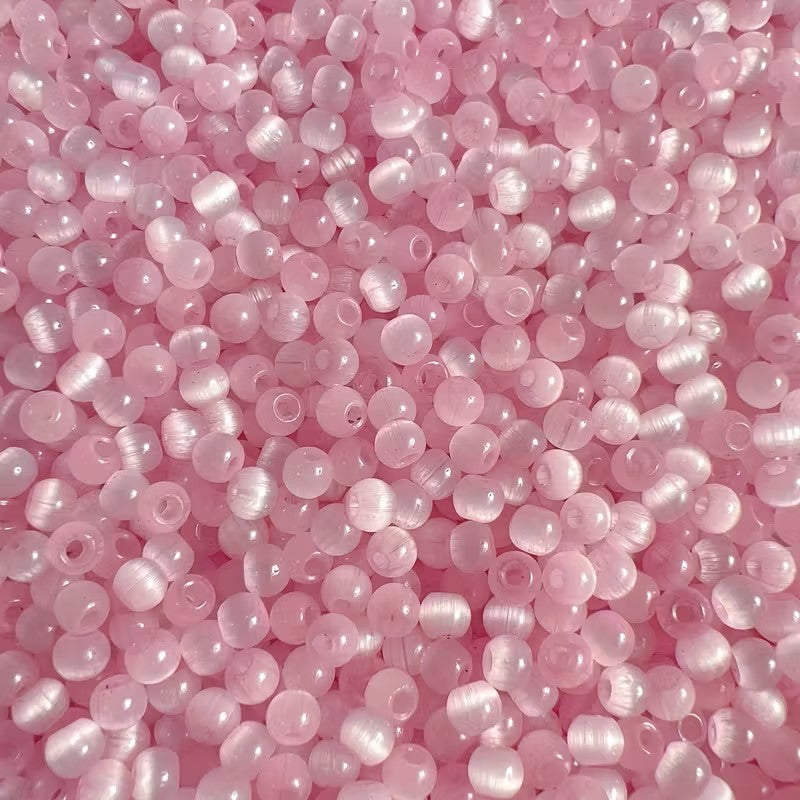 Margele sticla ochi de pisica 4mm roz