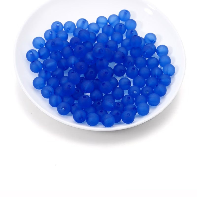 Margele acrilice 4mm albastru mat