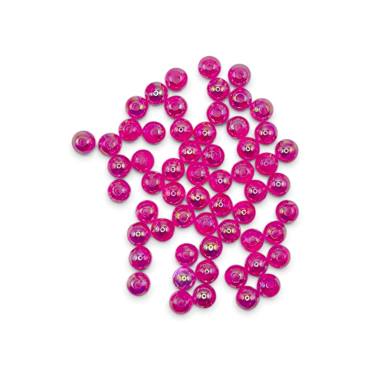 Margele acrilice 6mm fucsia efect AB