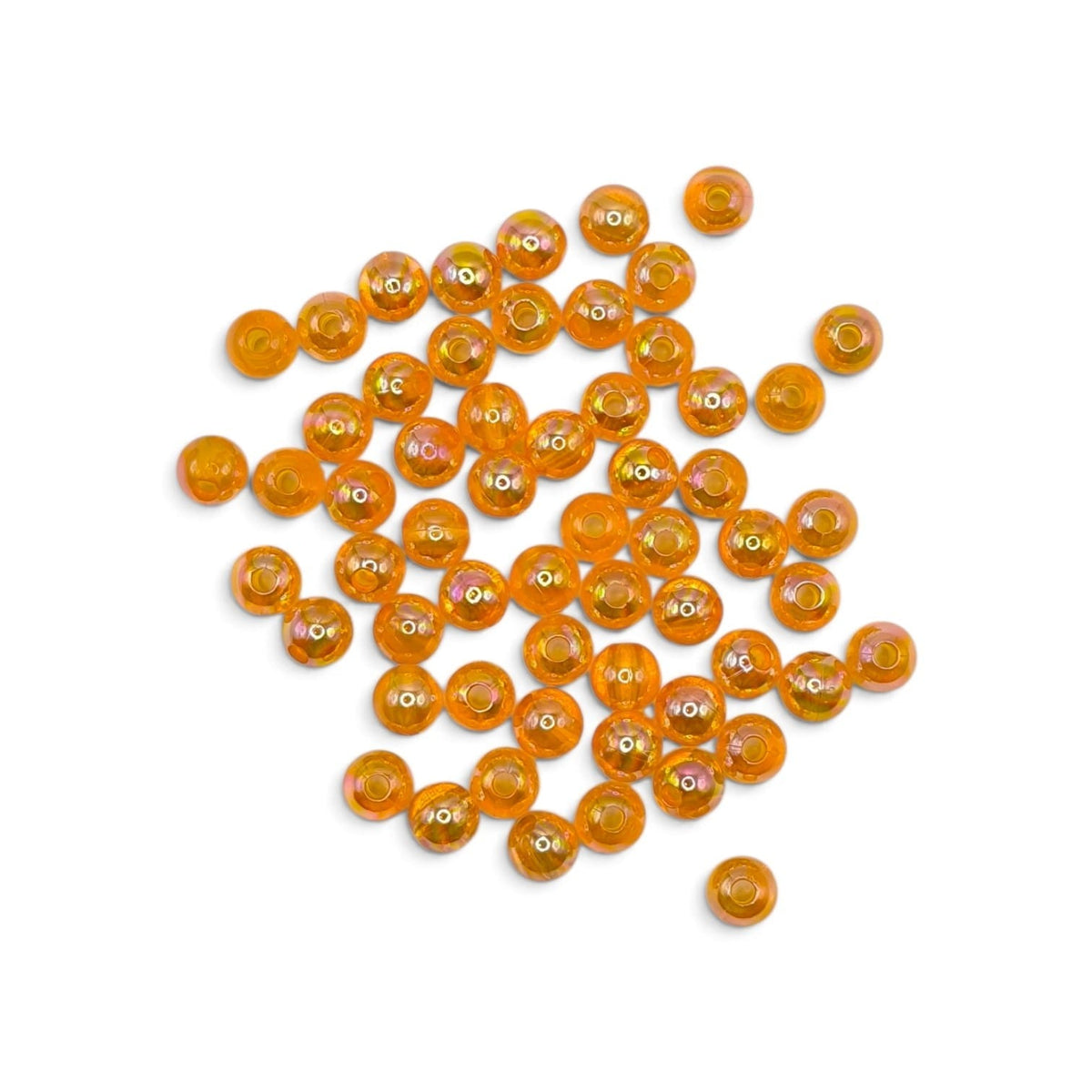 Margele acrilice 6mm portocaliu inchis efect AB