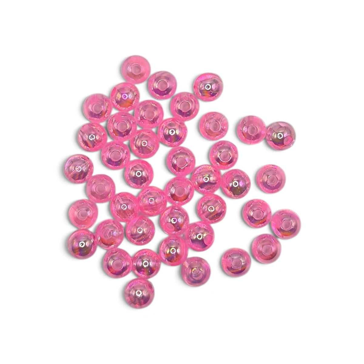 Margele acrilice 6mm roz efect AB