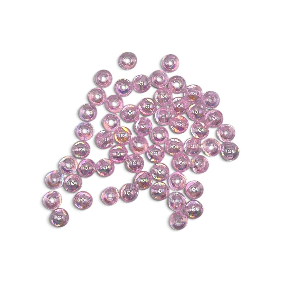 Margele acrilice 6mm roz deschis efect AB
