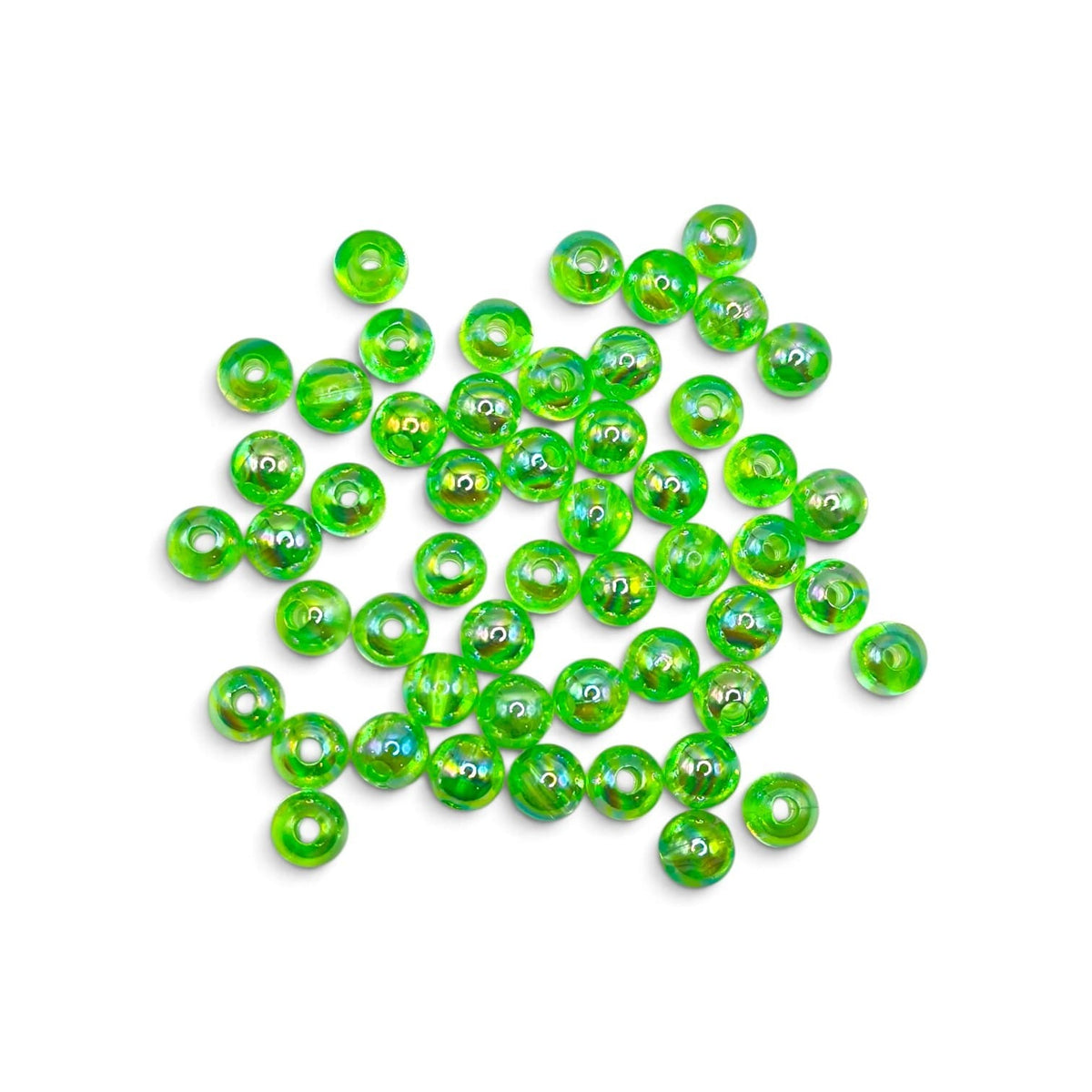 Margele acrilice 6mm verde efect AB