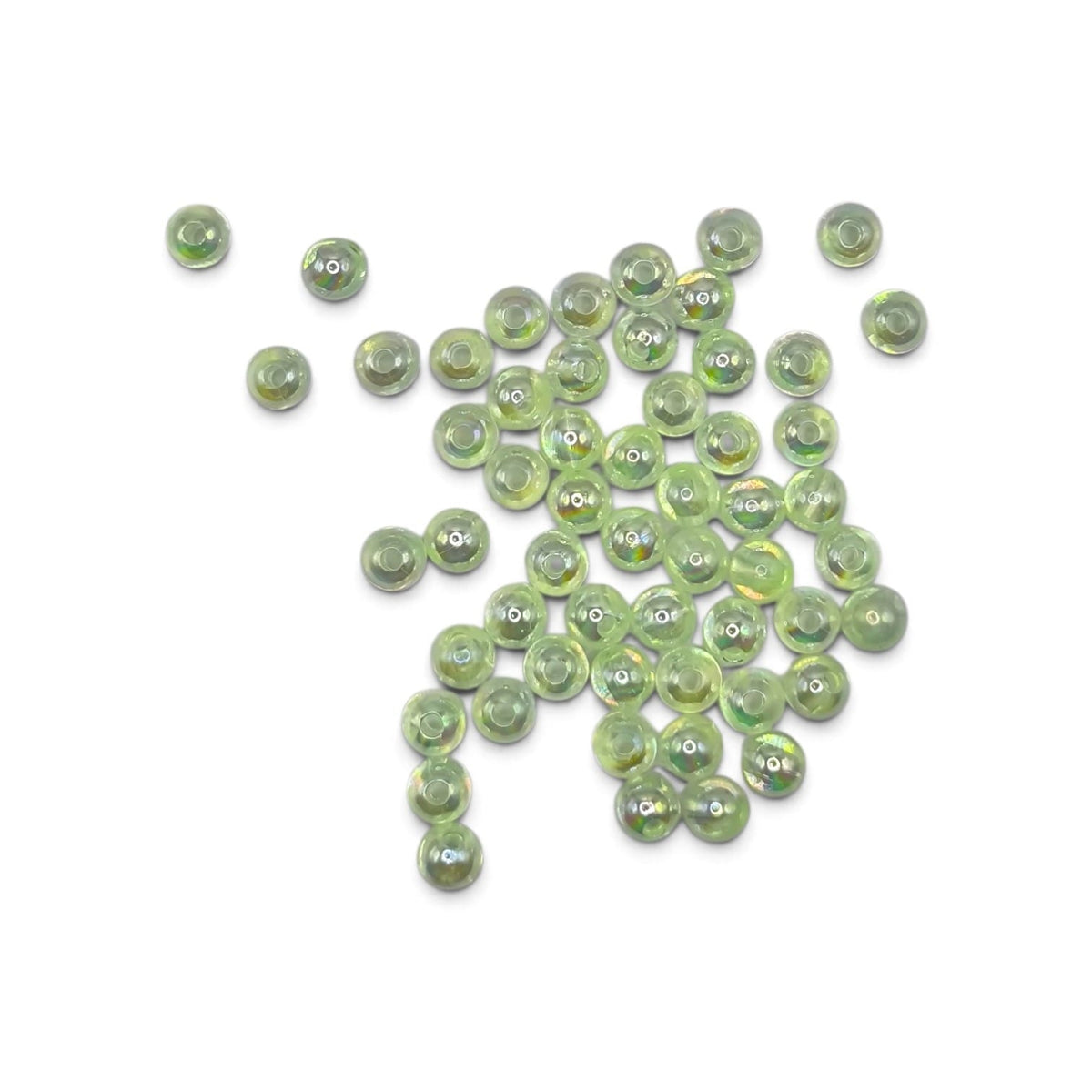 Margele acrilice 6mm verde deschis efect AB