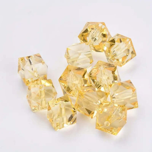 Margele acrilice cristal 1cm portocaliu