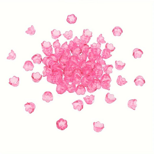 Margele acrilice floare 10x7mm fucsia