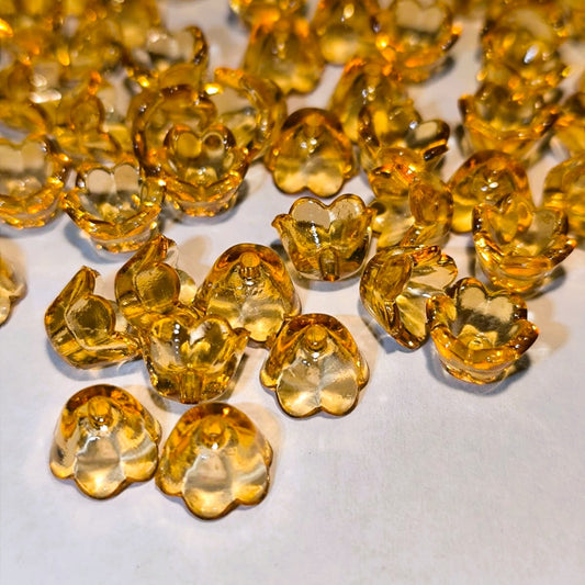 Margele acrilice floare 10x7mm maro