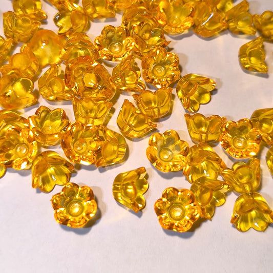 Margele acrilice floare 10x7mm portocaliu