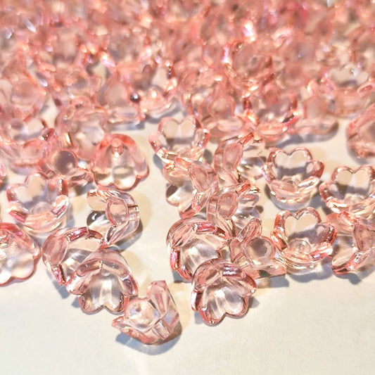 Margele acrilice floare 10x7mm roz