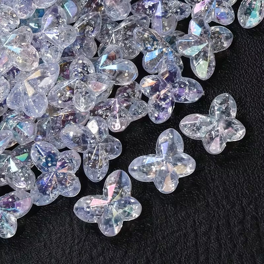 Margele acrilice fluture 18x14mm transparent