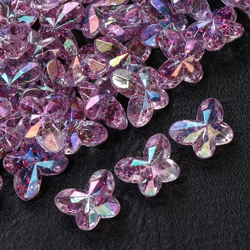 Margele acrilice fluture 18x14mm violet
