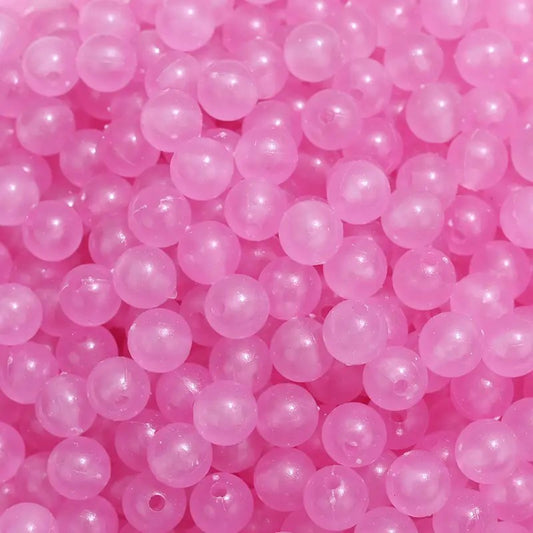 Margele acrilice fosforescente 6mm roz