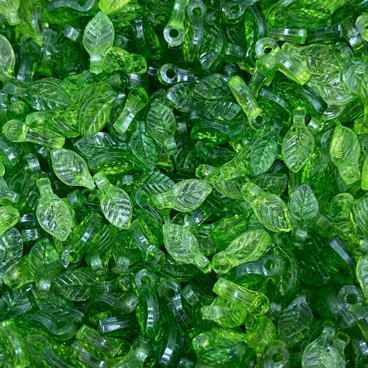 Margele acrilice frunza 8x5mm verde