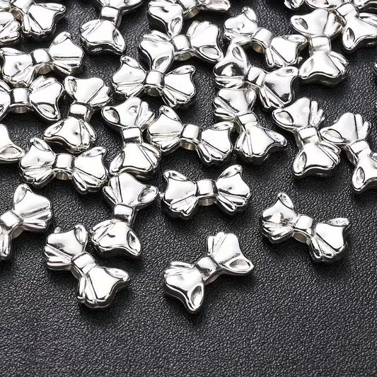 Margele acrilice funda 15x9mm argintiu