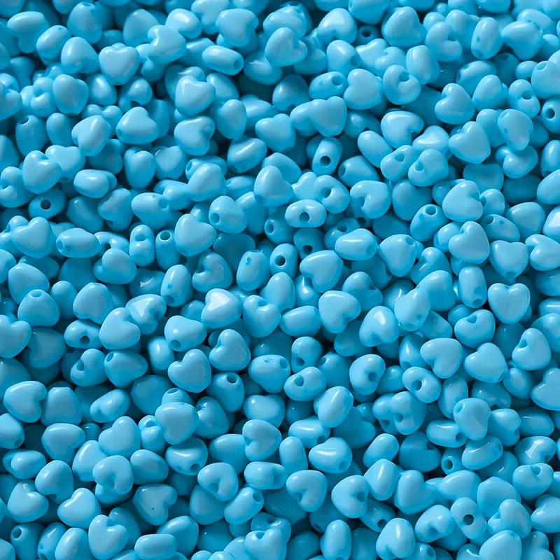 Margele acrilice inima 5mm albastru