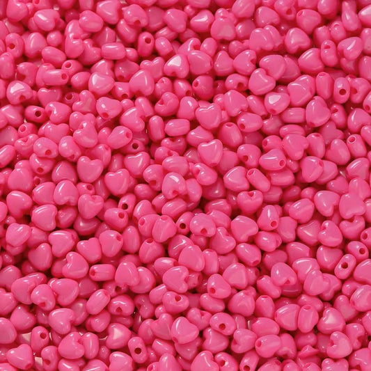 Margele acrilice inima 5mm fucsia