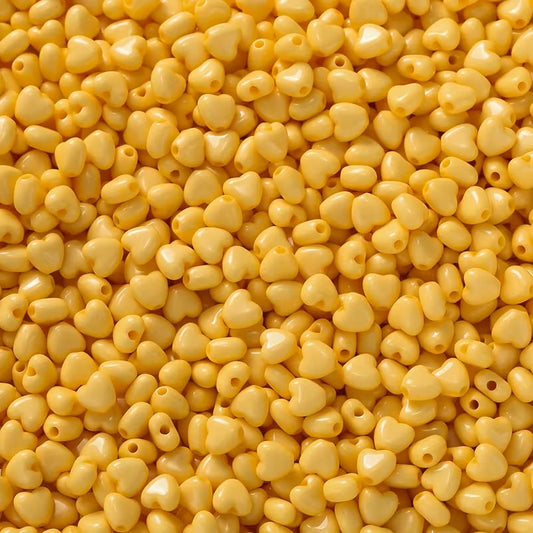 Margele acrilice inima 5mm galben