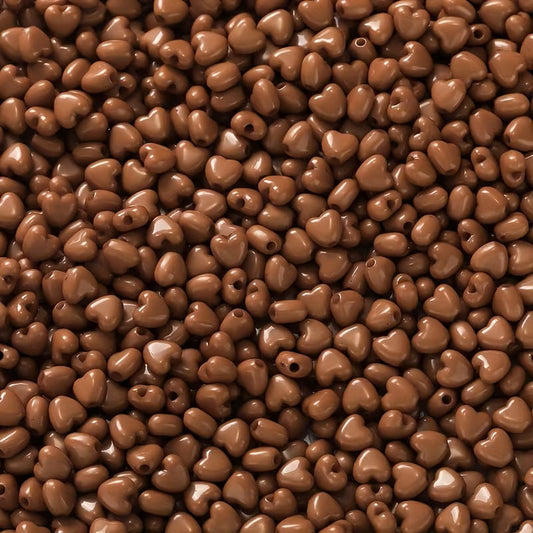 Margele acrilice inima 5mm maro