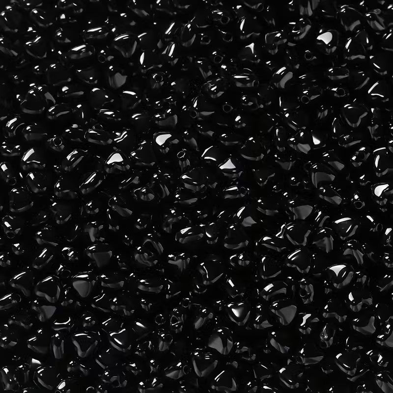 Margele acrilice inima 5mm negru