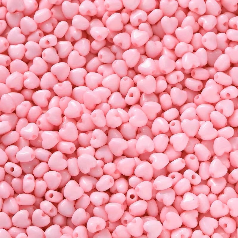 Margele acrilice inima 5mm roz