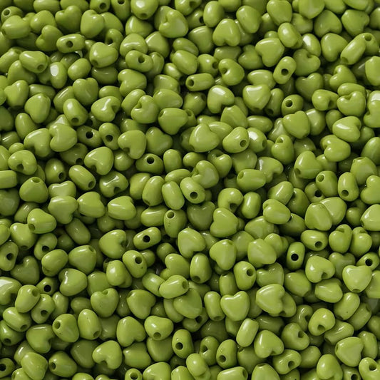 Margele acrilice inima 5mm verde