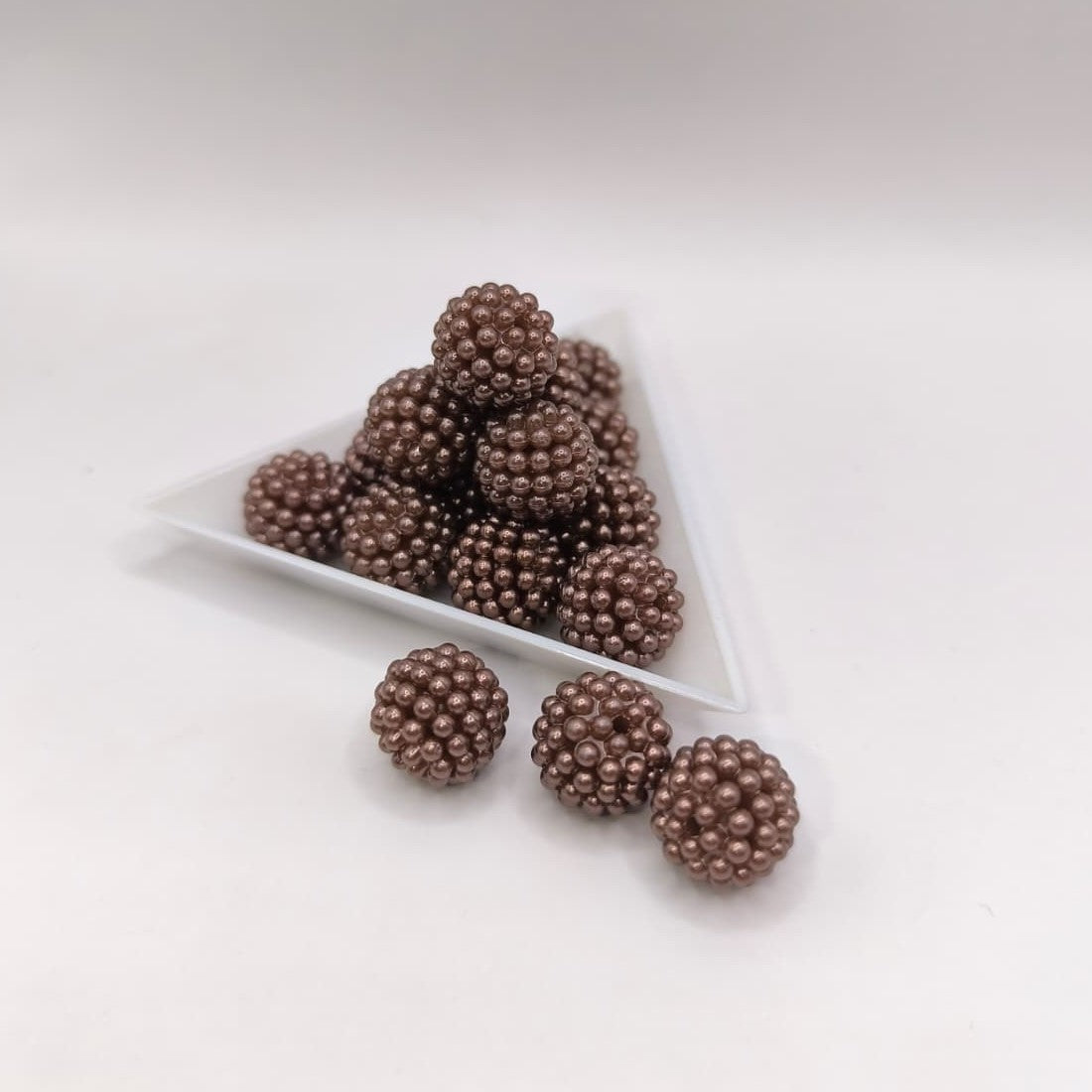 Margele acrilice tip mura 14mm maro